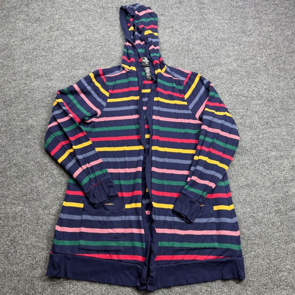 Her Universe Doctor Who Cardigan Womens 00 Multicolor Striped Hooded Open Front